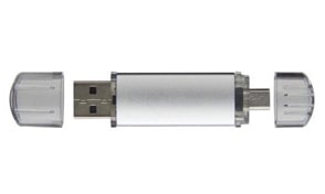Pendrive micro USB metal color plateado