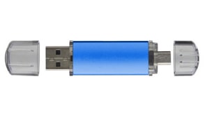 Memorias USB metal promocionales color azul