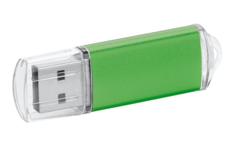 USBs de metal promocionales color verde