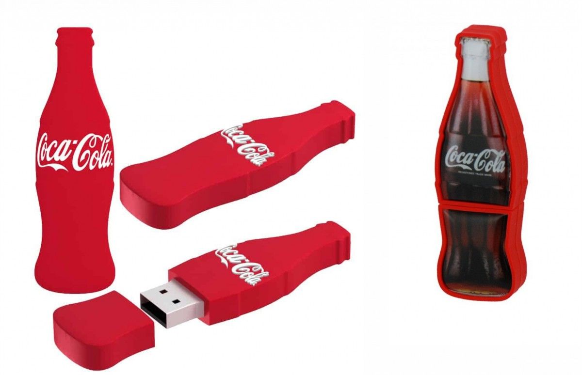 Memorias usb con forma de botella de Coca Cola