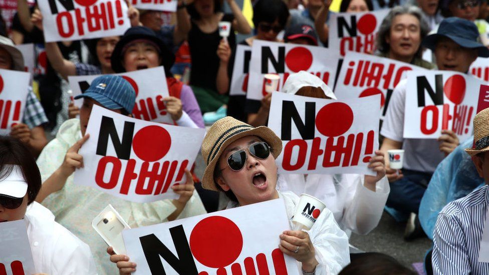 Manifestaciones conflicto Corea y Japón