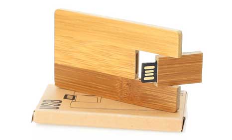 Tarjeta USB de bambú promocional